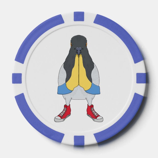 Pigeon with Shoes Poker Chips (Front)