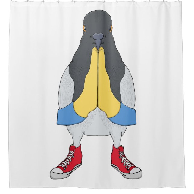 Pigeon with Shoes Shower Curtain (Front)