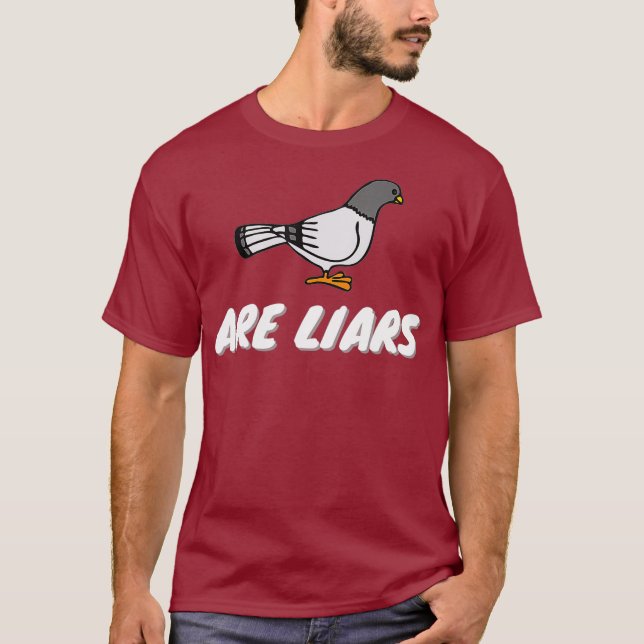 Pigeons Are Liars Bird Arent Real Spies Gifts T-Shirt (Front)