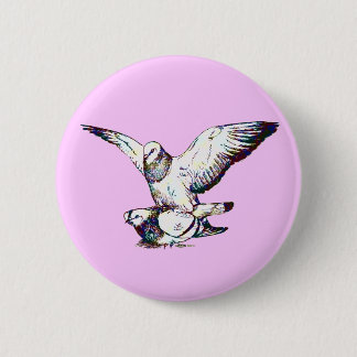 Pigeons Mating 6 Cm Round Badge