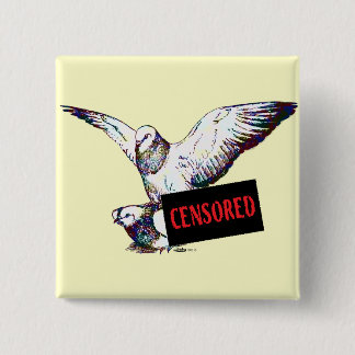 Pigeons Mating: Censored! 15 Cm Square Badge