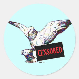 Pigeons Mating:  Censored! Classic Round Sticker