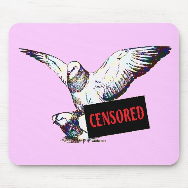 Pigeons Mating:  Censored! Mouse Pad (Front)