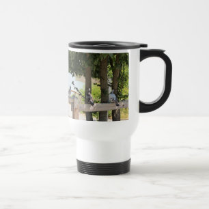 Pigeons on a Fence Travel Mug