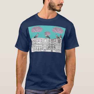 Pigeons on Vrsovice Pigeons on Czech buildings Pra T-Shirt