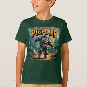 Pigfoot Illustration – Pig Bigfoot Funny Scary T-Shirt