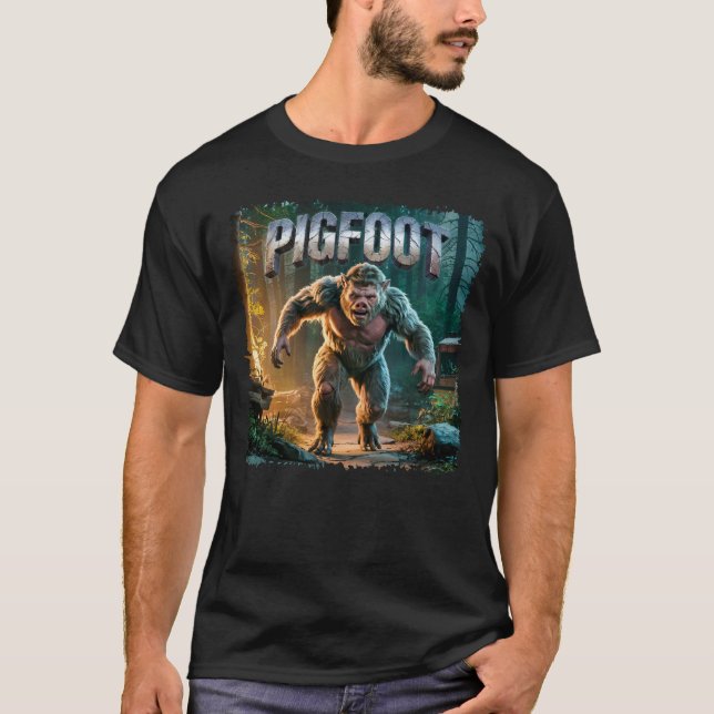Pigfoot Photographic – Pig Bigfoot Funny Scary T-Shirt (Front)