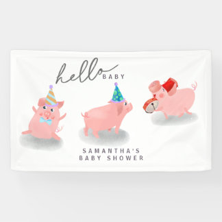 piggy baby shower banner