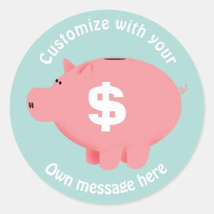 Piggy Bank Classic Round Sticker