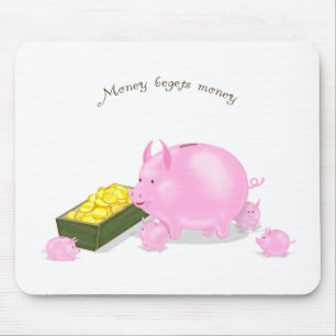 Piggy Bank Family Mouse Pad