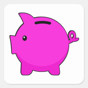 Piggy Bank Square Sticker