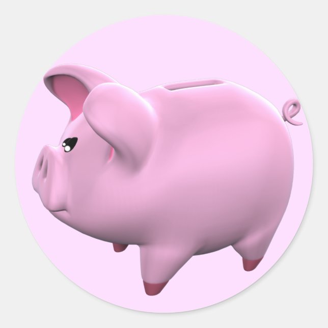 Piggy Bank Toon Sticker (Front)