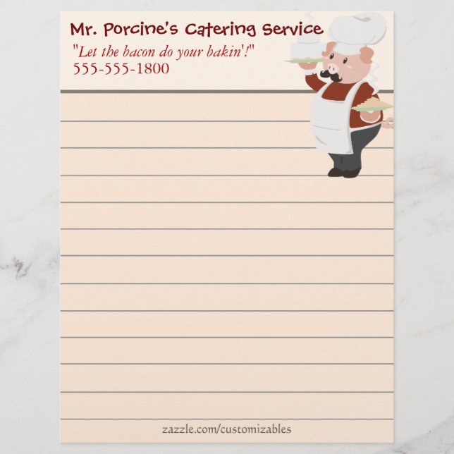 Piggy Chef Letterhead (Front)
