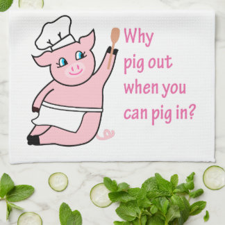 Piggy Chef Tea Towel