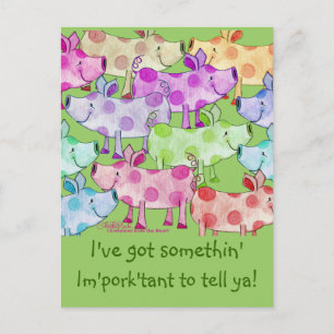 Piggy Collage Postcard