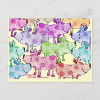 Piggy Collage Postcard