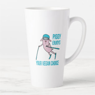 Piggy Enjoys Your Vegan Choice - Latte Mug