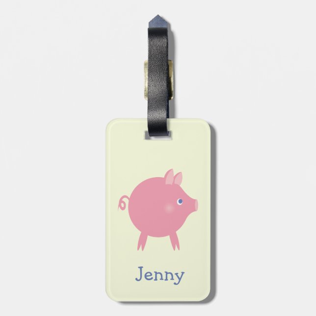 Piggy Explosion Luggage Tag (yellow) (Back Vertical)