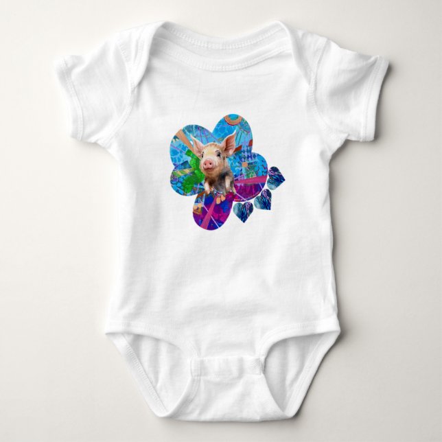 Piggy Loves Me Baby Body Suit Bodysuit (Front)