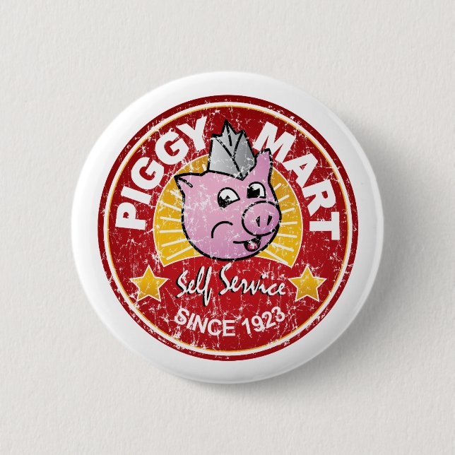 Piggy Mart Vintage Grocery Store Employee Badge (Front)