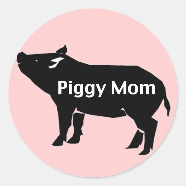 Piggy Mum Classic Round Sticker (Front)