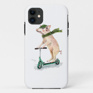 Piggy on a scooter Case-Mate iPhone case