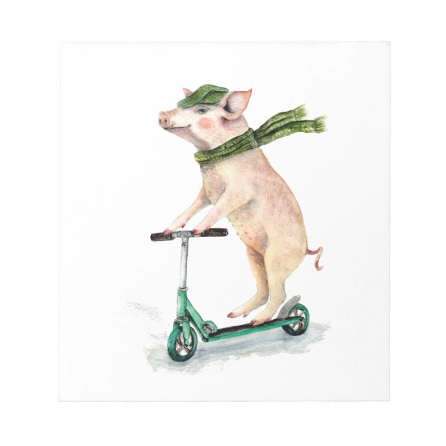 Piggy on a scooter notepad (Front)