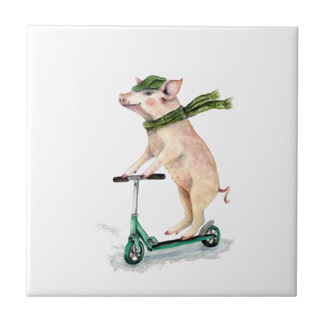 Piggy on a scooter tile (Front)