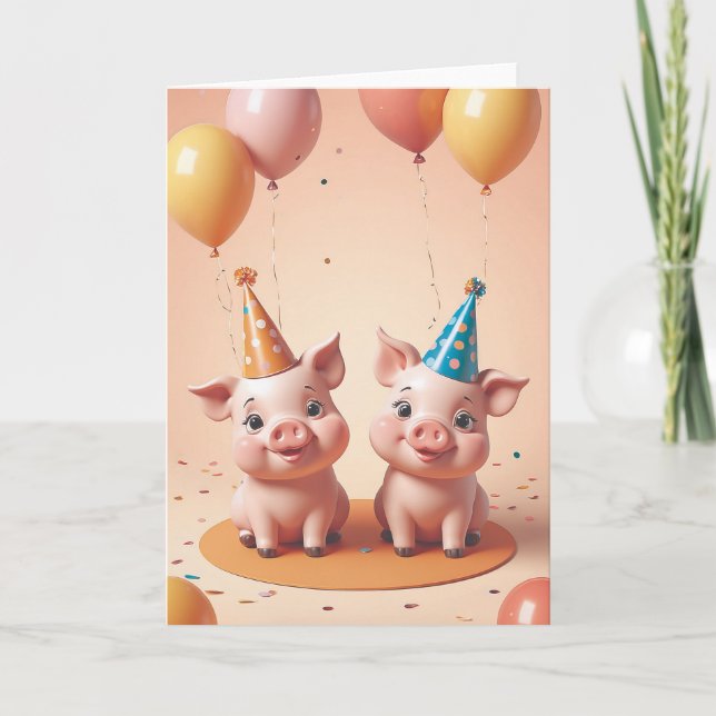 Piggy Party Time Card (Front)