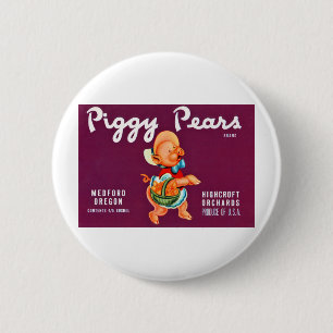 Piggy Pears 6 Cm Round Badge