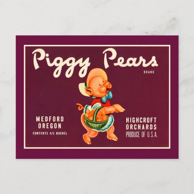 Piggy Pears Postcard (Front)