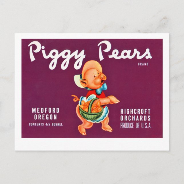 Piggy Pears Postcard (Front)