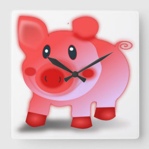 PIGGY PIGLET SQUARE WALL CLOCK
