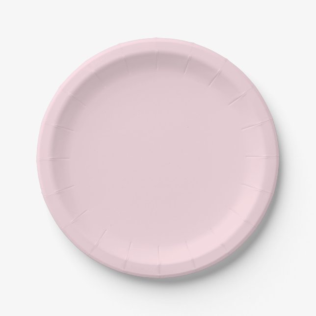Piggy Pink Solid Colour Paper Plate (Front)