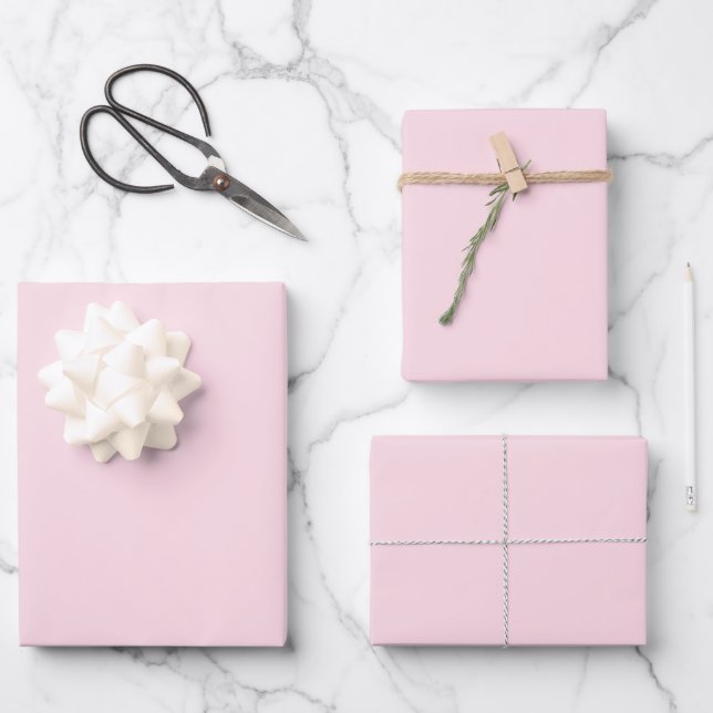 Piggy Pink Solid Colour Wrapping Paper Sheet (Front)
