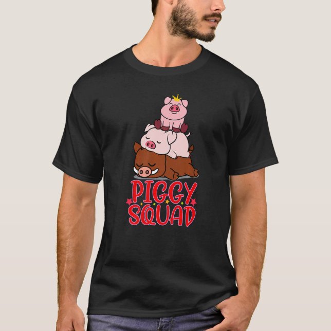 Piggy Squad  Pig For Boys T-Shirt (Front)