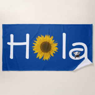 Piggy Sunflower  Beach Towel