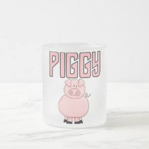 Piggy T-shirts and Gifts Frosted Glass Coffee Mug