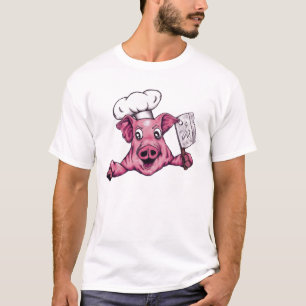 Piggy The Hamicidal Maniac Funny Chef Pig Art T-Shirt