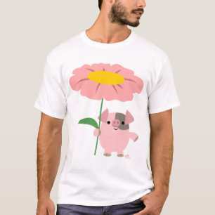 Piggy with a gift (pink) children adult T-shirt