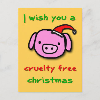 Piggy xmas holiday postcard