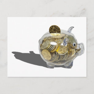 PiggyBankGoldCoins102410 Postcard