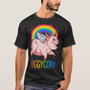 Piggycorn Pig Unicorn Women Kids Girls Space Galax T-Shirt