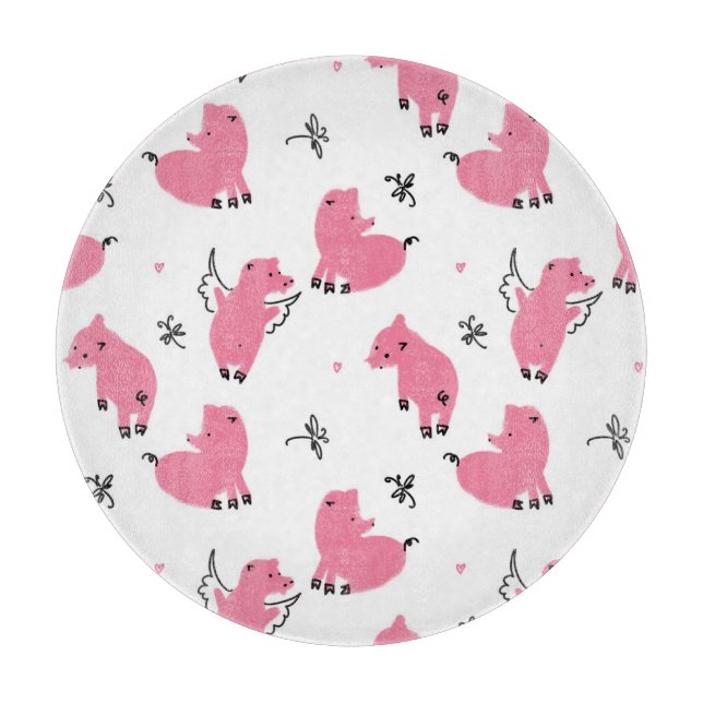 Piglet Fantasy: Whimsical Seamless Design. Cutting Board (Front)