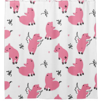 Piglet Fantasy: Whimsical Seamless Design. Shower Curtain