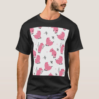 Piglet Fantasy: Whimsical Seamless Design. T-Shirt
