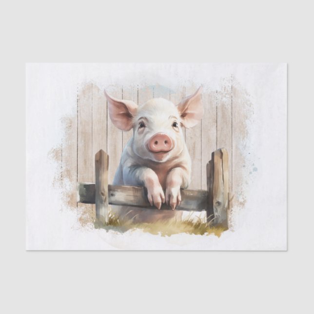 Piglet Farm Pig Tissue Paper (Front)