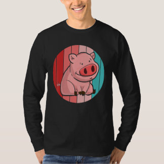 Piglet Farming Farm Animal  Farmer Retro Pig T-Shirt