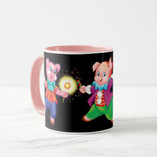 piglet pink cheerful mug