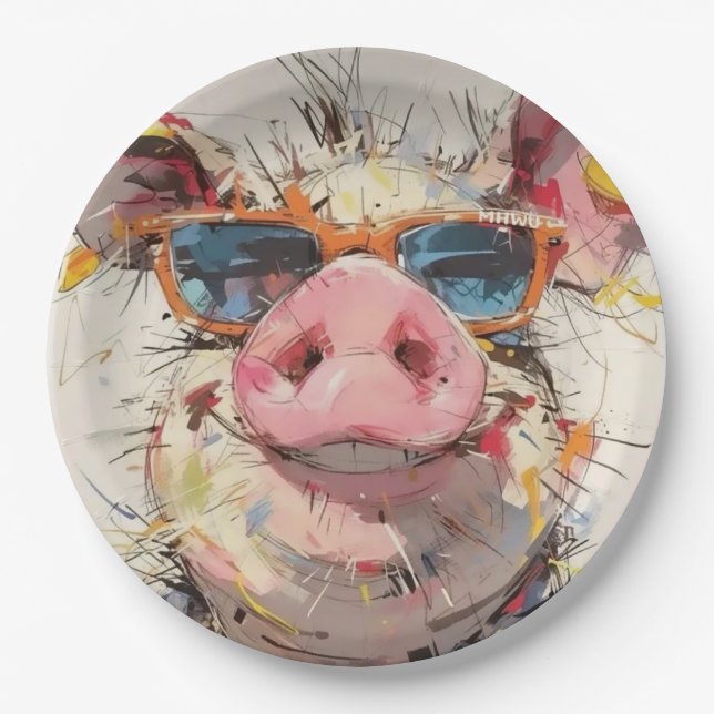 Piglet Throw Pillow Paper Plate (Front)